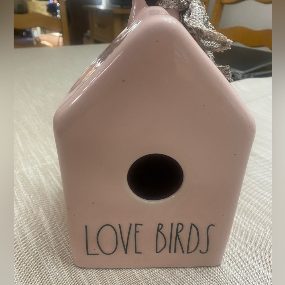 Rae Dunn Magenta Artisan Pink Ceramic Love Birds Birdhouse